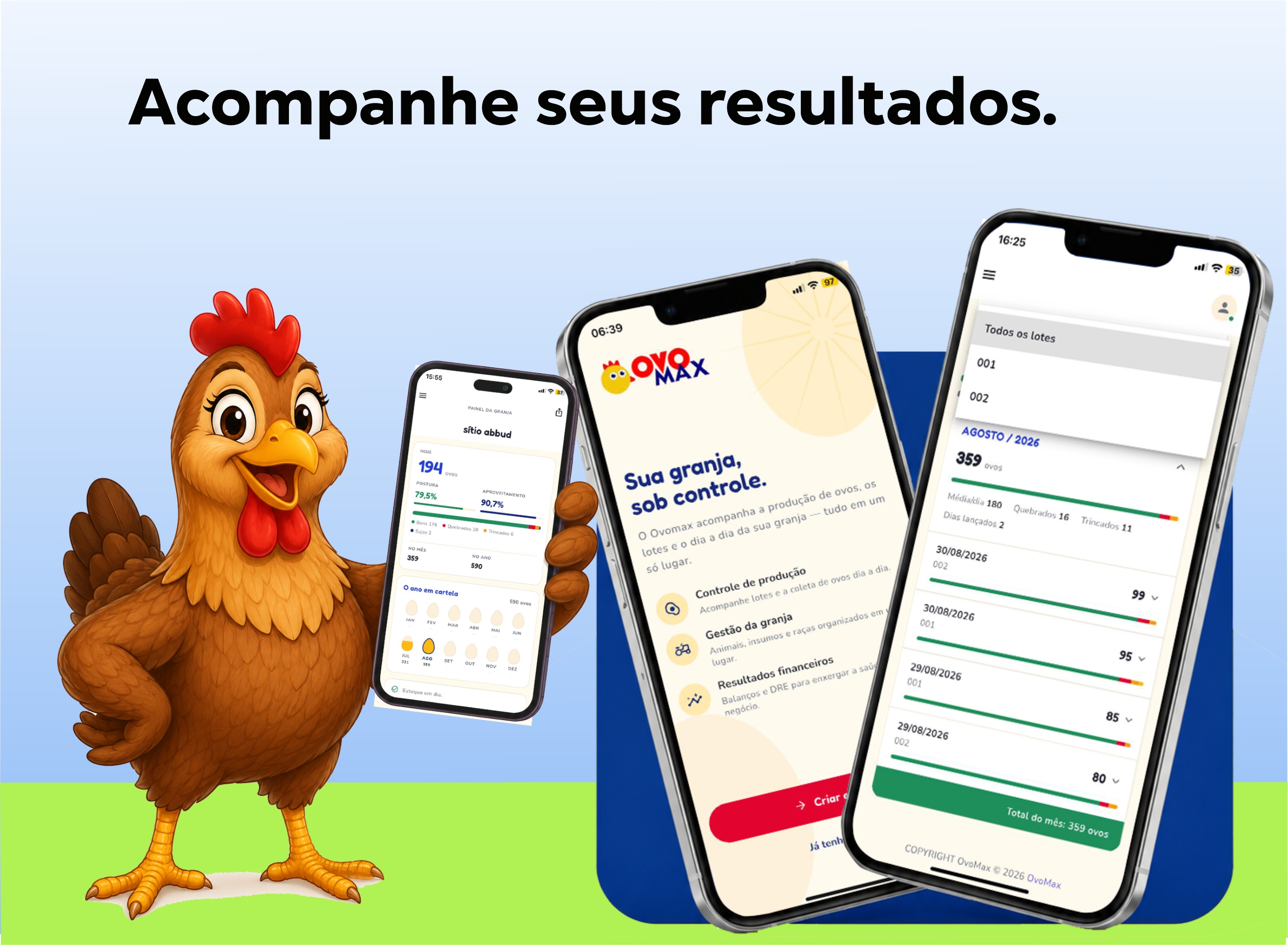 Interface do sistema Ovomax